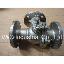 Three Way Ball Valve with Flange End